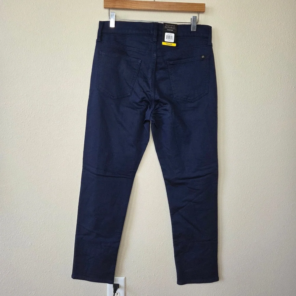 NWT Banana Republic Mens 5 Pocket Pant Blue 32x29 Cotton Stretch